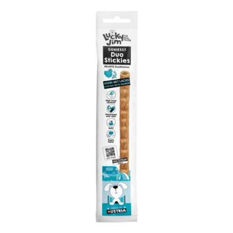 ​​​​​​​Lucky Jim DuoStickies &ndash; zachte beloningssnacks met hoog vleesgehalte - 3 VARIATIES  - per stuk 