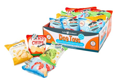 Farm Company Chips &ndash; Zachte Pluche Speeltjes met Geluid (15&times;12 cm, Assorti)