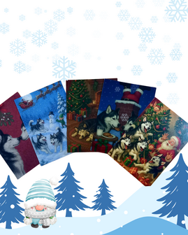 Kerstkaarten - Husky 