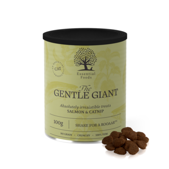 ESSENTIAL FOODS -  THE GENTLE GIANT &ndash; Katten Treats met Zalm &amp; Catnip (100G)