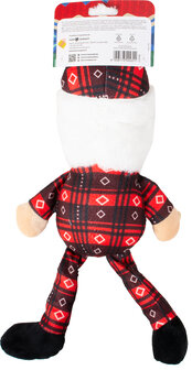 Pluche kerstknuffel met lange benen &ndash; kerstman en sneeuwpop  2 stuks