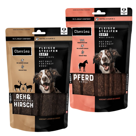 Chewies - Meat Stripes Maxi - 150 gram