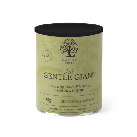 ESSENTIAL FOODS -  THE GENTLE GIANT &ndash; Katten Treats met Zalm & Catnip (100G)