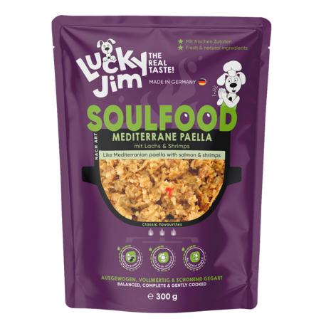 Lucky Jim  - Soulfood - Paella  Kip, zalm en garnaal 300g