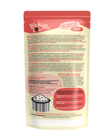 Lucky Lou Lifestage Kitten Gevogelte 125g | Complete Kittenvoeding