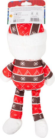 Pluche kerstknuffel met lange benen &ndash; kerstman en sneeuwpop  2 stuks