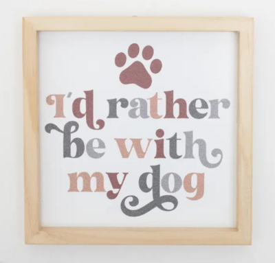 🐾 Houten Lijstje – met Hondentekst & Pootafdruk