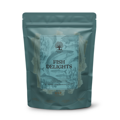 ESSENTIAL FOODS - ICELAND FISH DELIGHTS – 100% Kabeljauwhuid Snacks (100G)