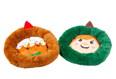 Knusse pluche kerstmand – 2 stuks